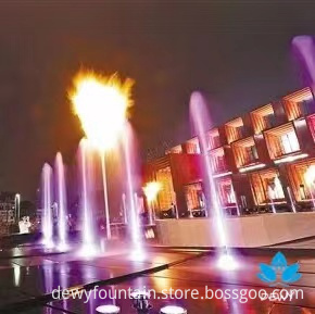 fire fountain flame fountain with explosion effect