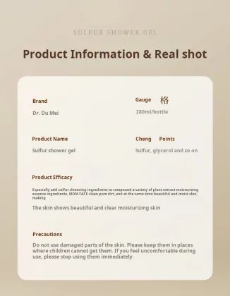 Dr. Dome Sulfur Shower Gel - Gentle Cleansing, Moisturizing & Long-Lasting Coconut Fragrance