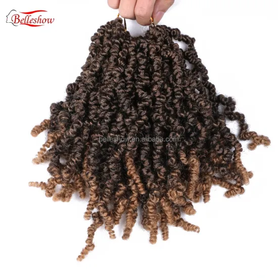 Hot sell cheap Pre-Twisted short curly ombre spring twist pre-twisted crochet Braids Ombre Colors Synthetic Fluffy Spring hair
