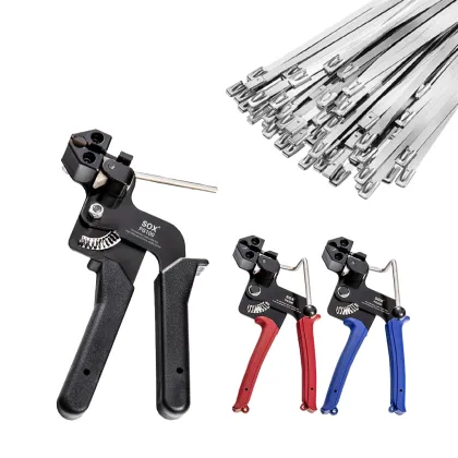 Stainless Steel Cable Ties Gun Metal Tie Wrap kit Zip Tie Tensioning and Cutting Tool