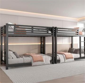 2024 New Arrivals: Full Size Adult Loft Bed with Metal Frame and Double Bunk Bed Set