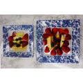 Blue Melamine Square Plates