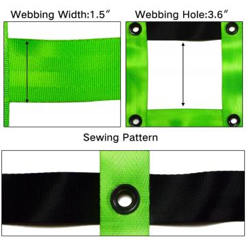 54" x 88" Polyester Green Webbing Truck Bed Cargo Safety Net Heavy Duty For Pickup Trucks with Cam Buckles & Carabiner Hooks