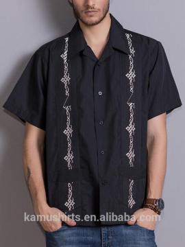 Mens Custom New Short Sleeve Guayabera Shirts with Embroidery