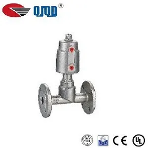 Two two-way stainless steel pneumatic Angle seat valve /Flange type