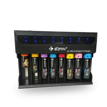 Full Stock High-Quality Li-ion Battery Charger with LED Display: 18650, 21700, 20700, and 26650 Compatibility in an 8-Slot Configuration