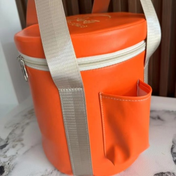 Convenient Orange Singing Bowl Carry Bag 6-22 Inch Quartz Crystal Storage Solution