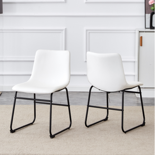 Modern Dining Chair with Metal Frame and PU