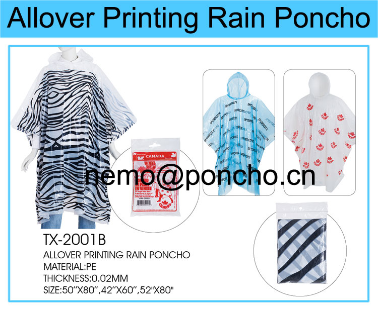 all over printing raincoat with logo