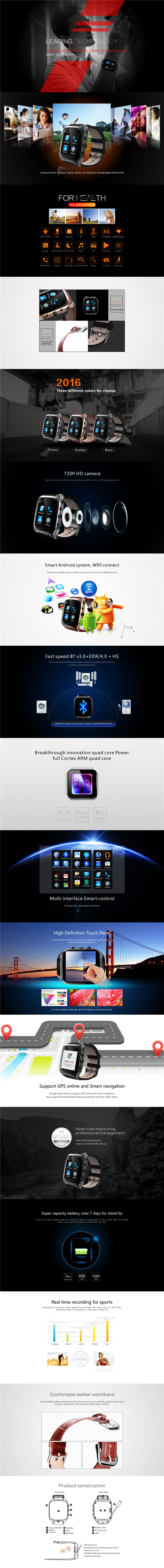3G/GSM Sapphire Screen SMart Watch