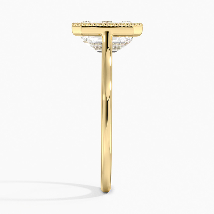 ทองคำขาว 18k มรกตตัด Lab เพชร Solitaire