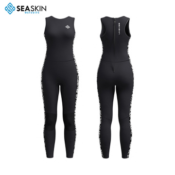 SeaSkin Sleeveless feminino surfando longa roupa de mergulho