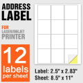 Etichette per stampanti laser autoadesive in carta A4