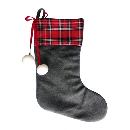 Scottish style christmas stocking gift with plush ball