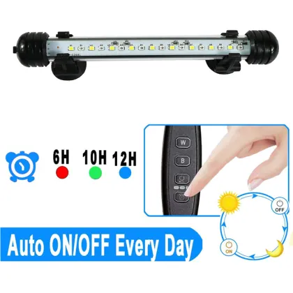 11.4W White Blue Fish Tank Light with Timer