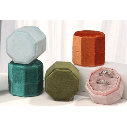Best-Selling Engagement Pink Double Ring Octagon Box