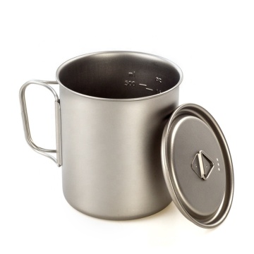 Set di tazze da campeggio in titanio e pentole: da 250 ml a 900 ml con manico e coperchi pieghevoli