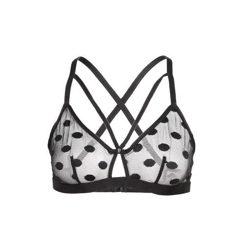 aangepaste stippen bralette en brutale lingerie set