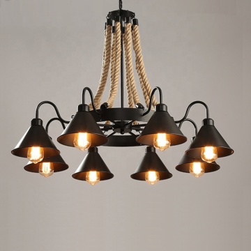 Vintage Hemp Rope Chandelier for Living Room and Bars