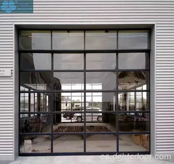 Visión completa Puerta de garaje de vidrio templado templado