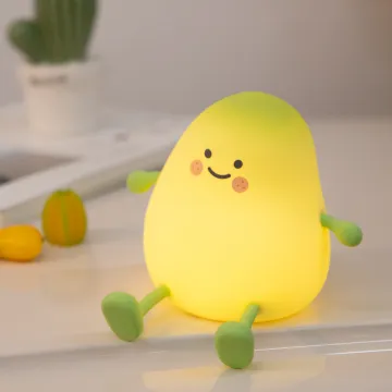 Cute Silicone Mango Fruit Night Lamp - Custom LED Baby Night Light for Kids Bedroom