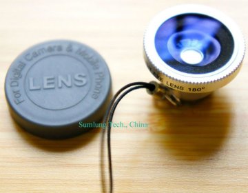 HOT silvery Wide Angle Optical glass lens For Iphone4
