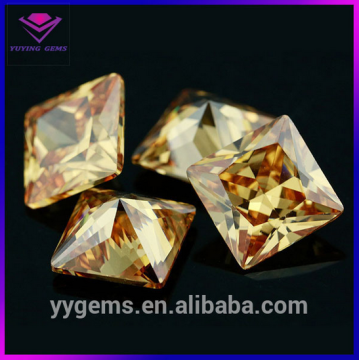 Champagne Diamond CZ Square Cubic Zirconia Gemstone for Clothes Decoration