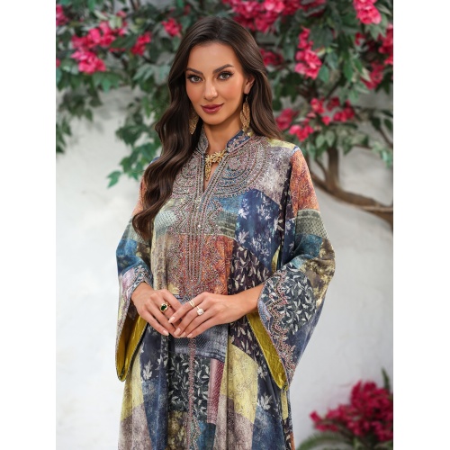 لباس ماکسی ساده Bohemian Patchwork برای زنان کافتان