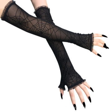 Spider Web Pattern Gloves For Halloween Decoration