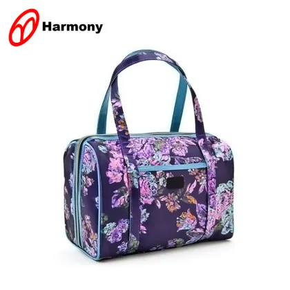 Beautiful flower printing travel floral makeup bag