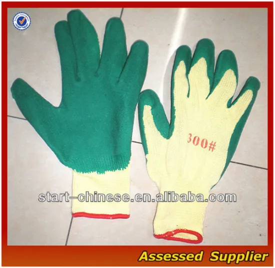 QHAXLC-70 High Quality Rubber Latex Palm Coated Gloves/natural rubber palm coated gloves/latex palm coated working gloves