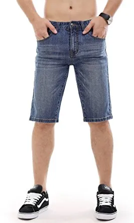 Men Denim Shorts Ripped Slim Fit Jeans