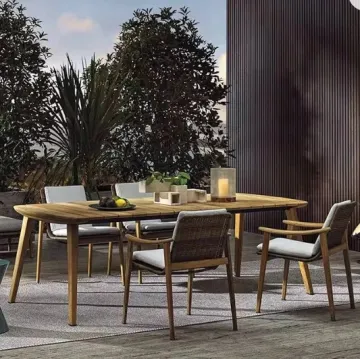 Teak Wood Outdoor Dining Table and Chair Set