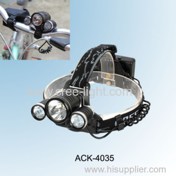 15w كري Xm-l T6 &amp; 2 * كري ه Xp R2 القابلة لإعادة الشحن طاقة فائقة الألومنيوم الدراجات الخفيفة Ack-4035