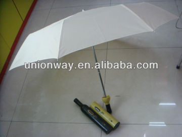 promotional 3 folding wine bottle umbrella/ wine bottle shape umbrella