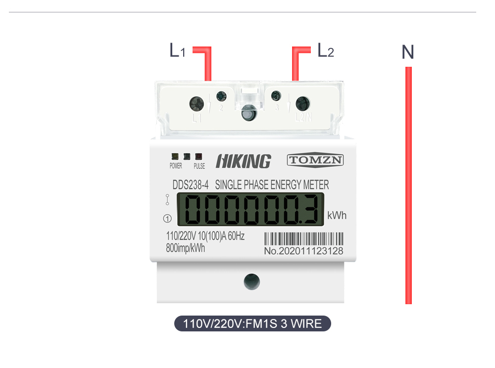 100A 110V 220V 50-60HZ LCD Single phase 2 wire 3 wire Din-rail kWh watt hour energy meter for America