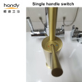 Square brushed gold basin faucet