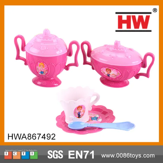 Plastic Pink Girls Tea Set Play Toy Kid