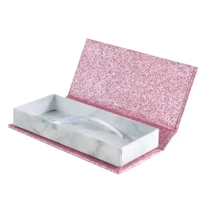 Custom Logo Magnetic Pink Shiny Eyelash Gift Box