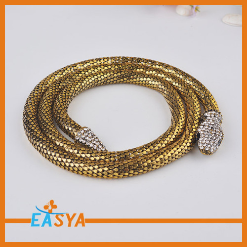 Diseños oro cadena larga serpiente de collares de oro