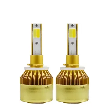 Ultra-Bright Dual Color C6 LED Car Headlights: 9005/9006/H13/888/9012 Yellow & White Conversion Lamps for Vehicle Modification