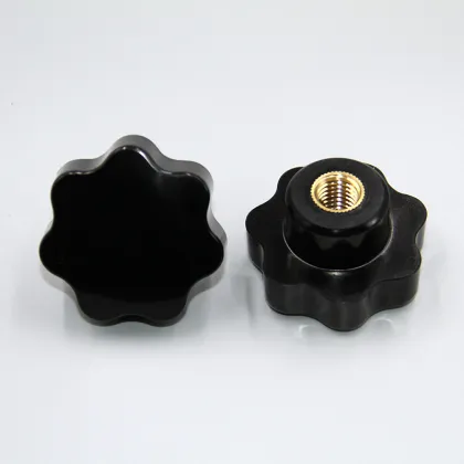 Seven Star Black Phenolic Resin Brass Thread Clamp Handwheel Knob