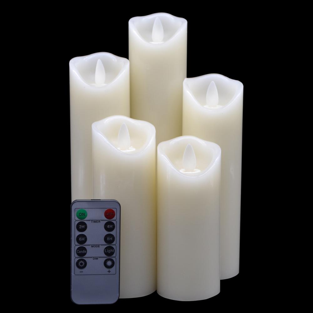 Dripless Flickering Moving Wick Led Flameless Pillar Candles, High