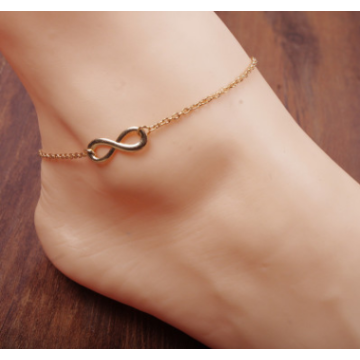 Golden 8 character pendant lady's foot chain Beach