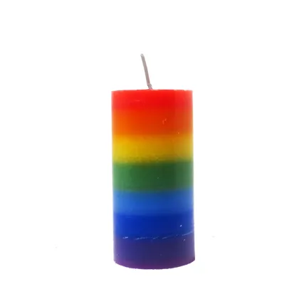 Pillar candle wax in seven colors