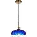Blue petal fruit tray glass lampshade pendant lamp
