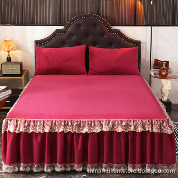 bed skirts set with Lace Bed Skirt Bedspread