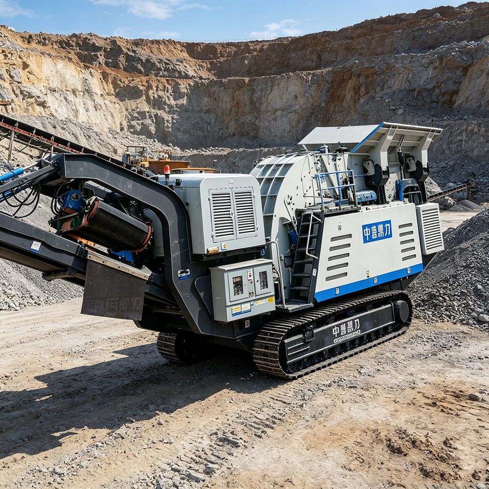 Crawler tire mobile crushing station