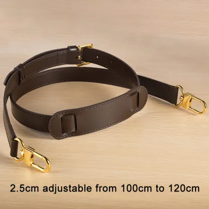 Luxury Genuine Cow Leather Coffee Crossbody Bag Shoulder Strap