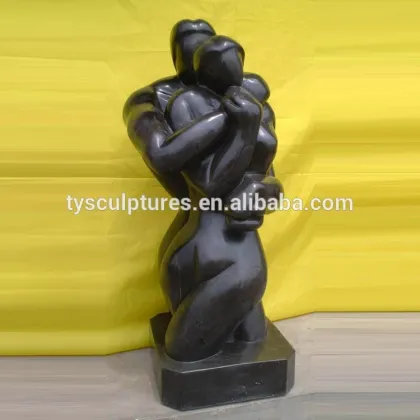 Abstract figure carved granite figures statue stone romantic kissing couple sculpture